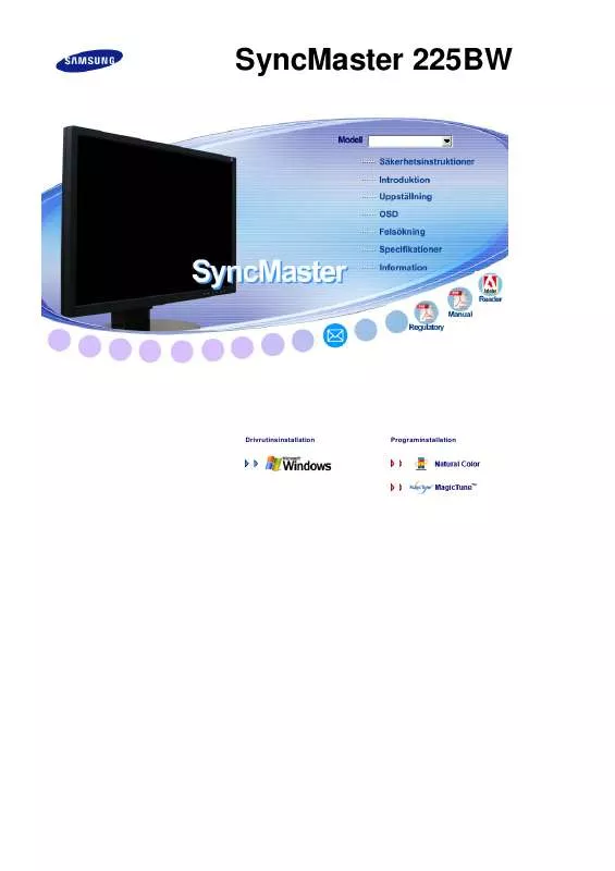 Mode d'emploi SAMSUNG SYNCMASTER 225BW MED HÖGTALARE