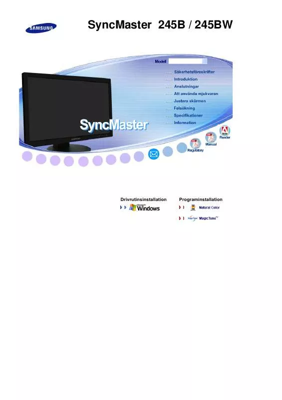 Mode d'emploi SAMSUNG SYNCMASTER 245B MED HÃ–GTALARE