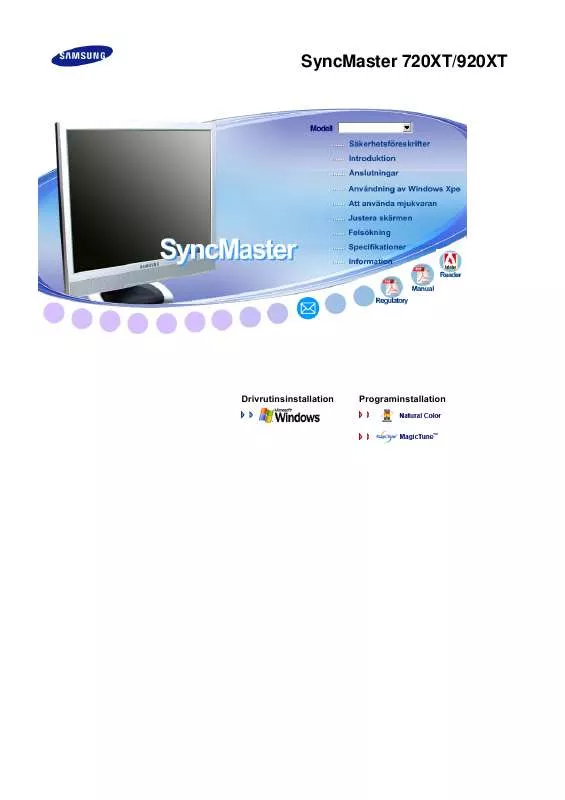 Mode d'emploi SAMSUNG SYNCMASTER 720XT