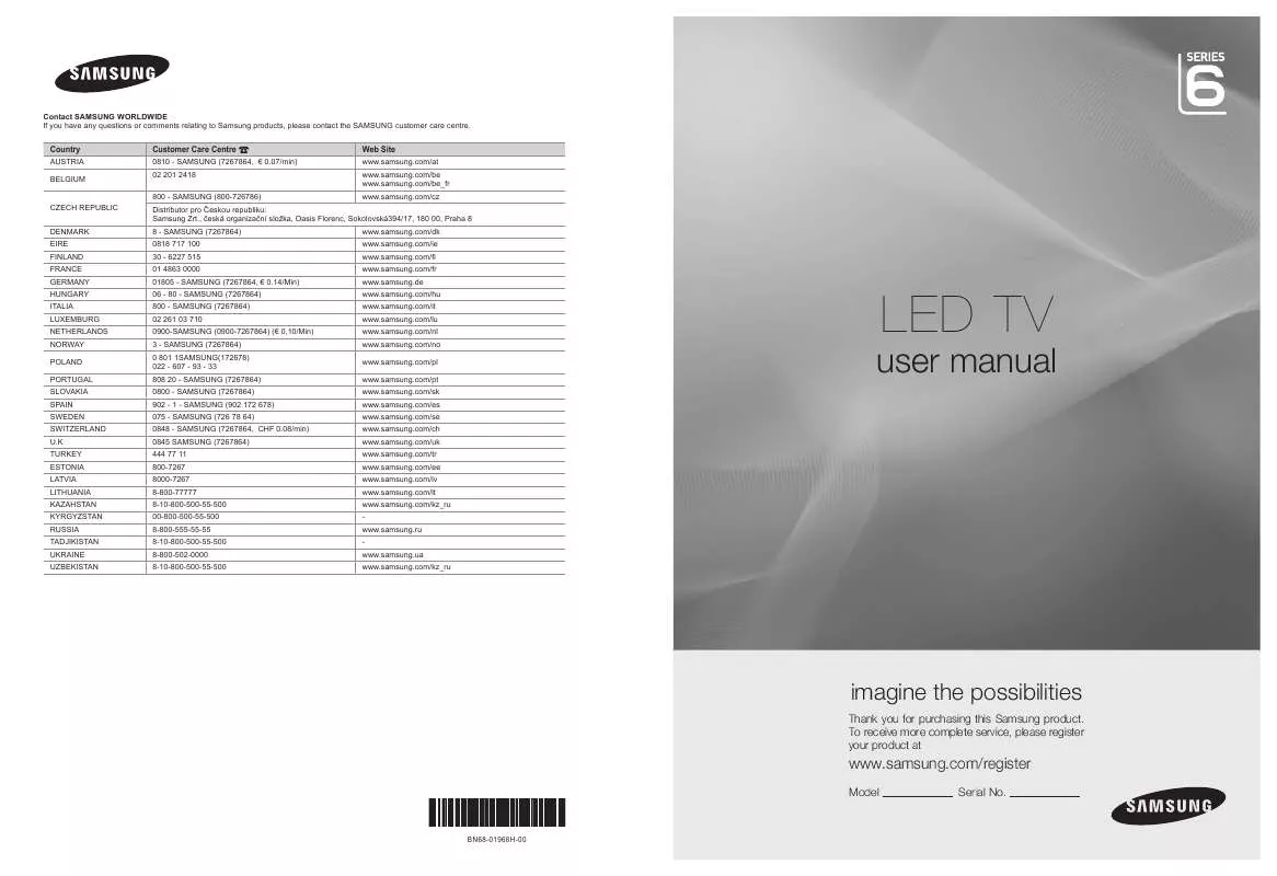 Mode d'emploi SAMSUNG UE-40B6050VW