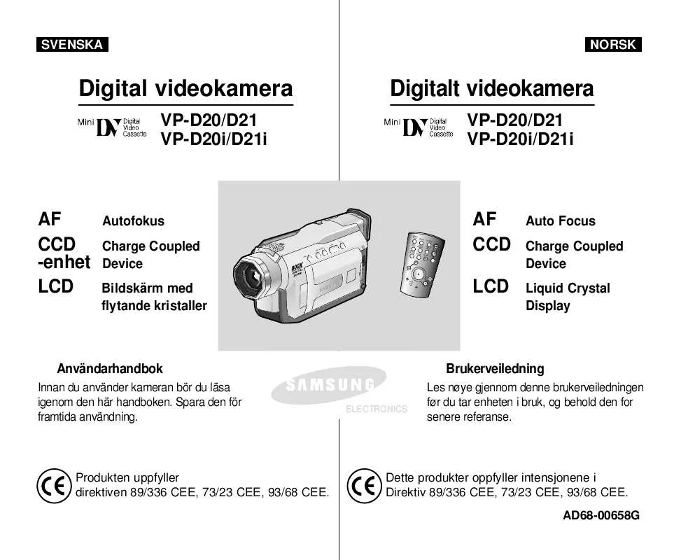 Mode d'emploi SAMSUNG VP-D20