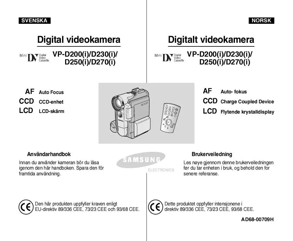 Mode d'emploi SAMSUNG VP-D230