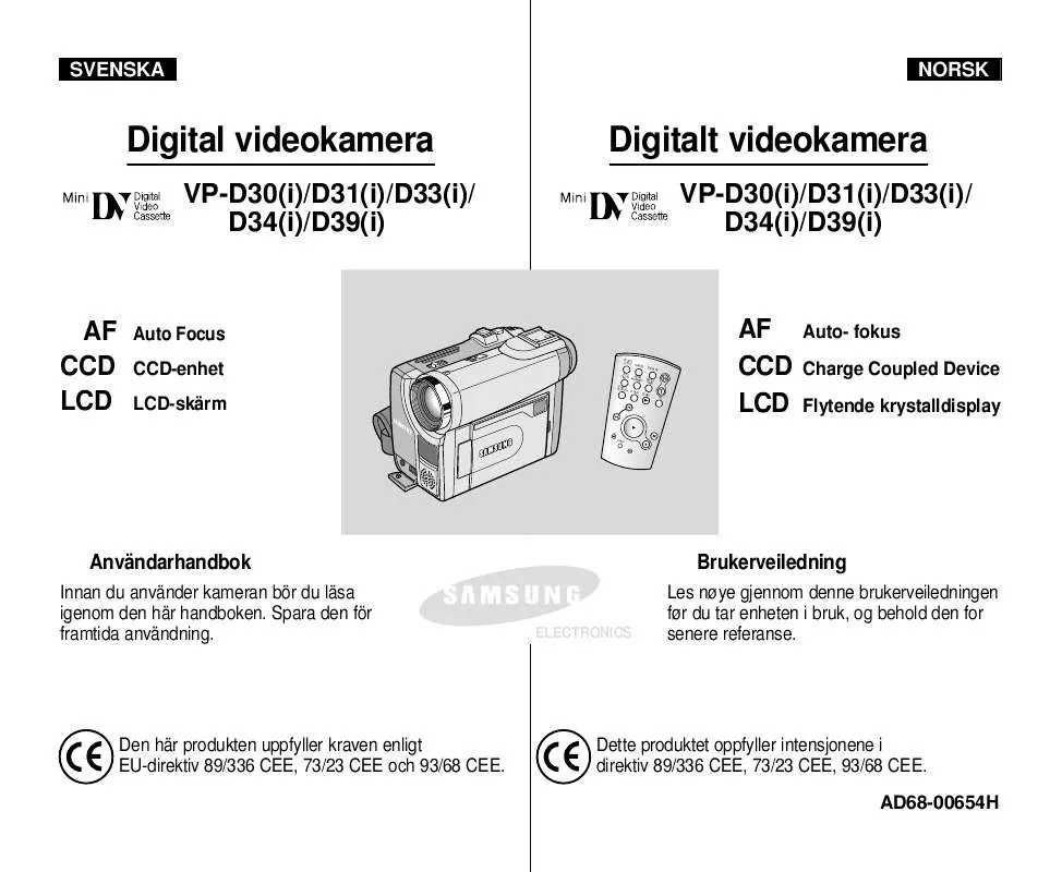 Mode d'emploi SAMSUNG VP-D31I