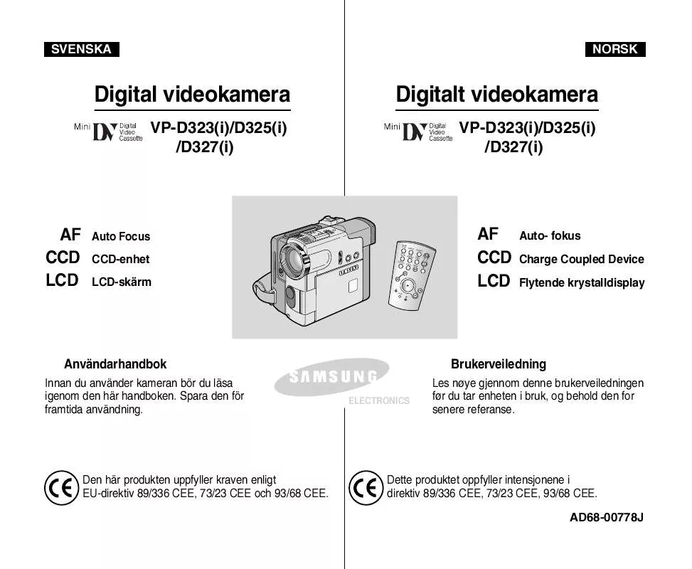 Mode d'emploi SAMSUNG VP-D323