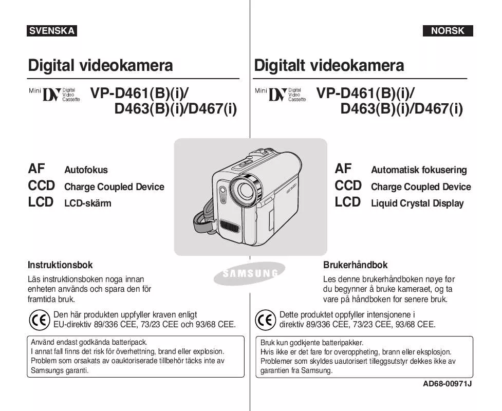 Mode d'emploi SAMSUNG VP-D461