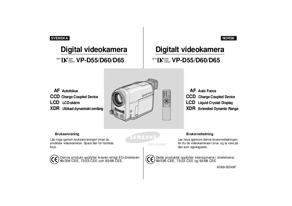 Mode d'emploi SAMSUNG VP-D60