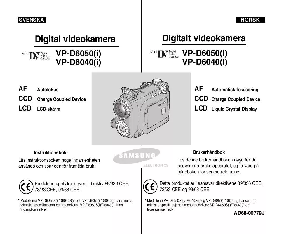 Mode d'emploi SAMSUNG VP-D6050I