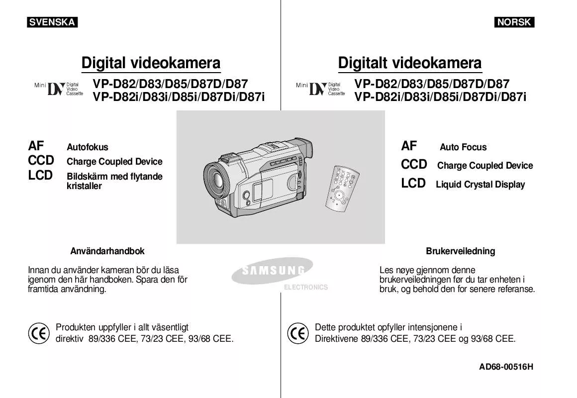 Mode d'emploi SAMSUNG VP-D83I