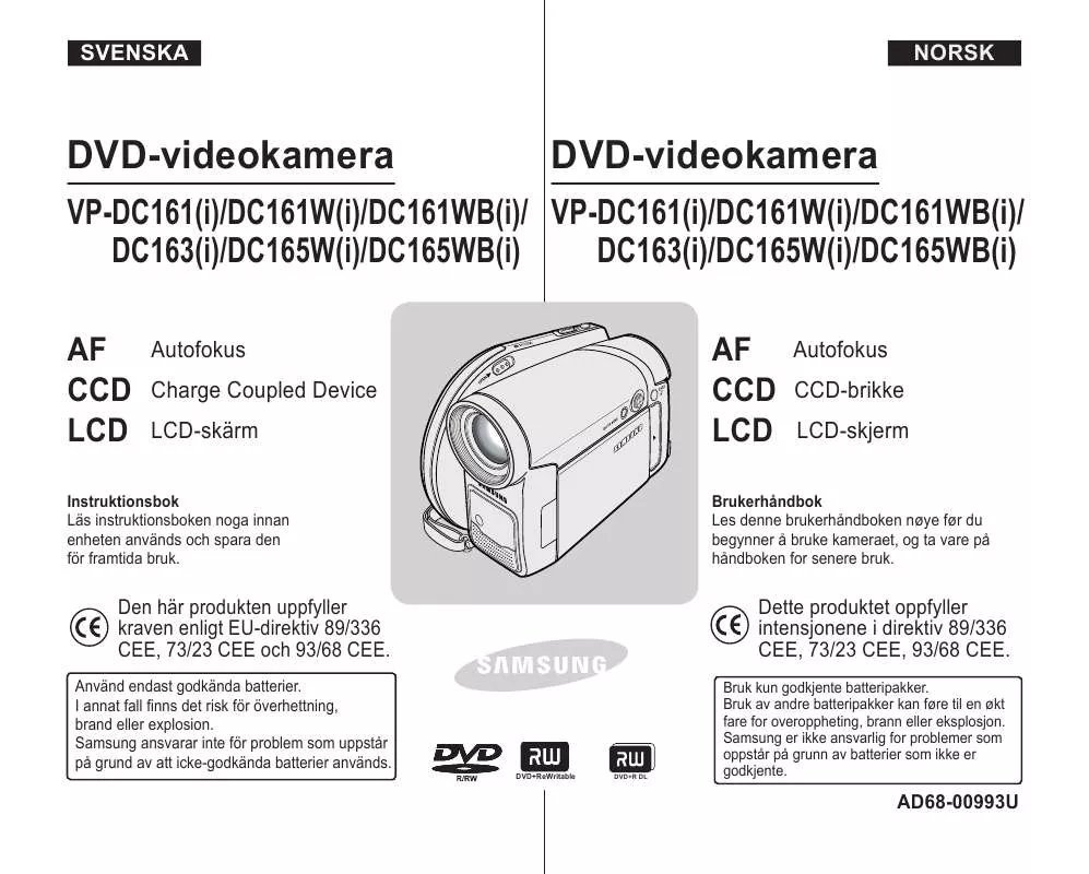 Mode d'emploi SAMSUNG VP-DC161WB