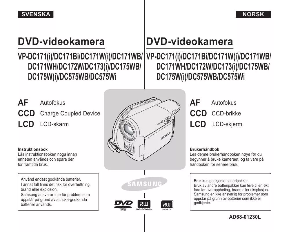 Mode d'emploi SAMSUNG VP-DC171