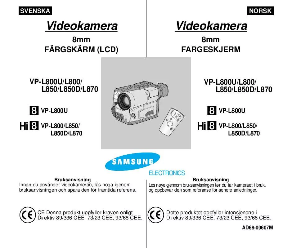 Mode d'emploi SAMSUNG VP-L800