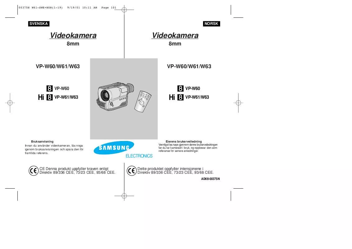 Mode d'emploi SAMSUNG VP-W61