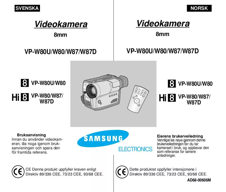 Mode d'emploi SAMSUNG VP-W80