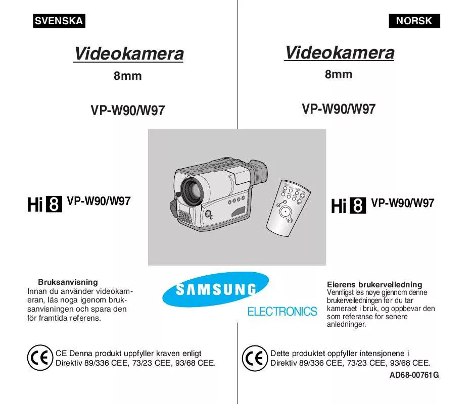 Mode d'emploi SAMSUNG VP-W90