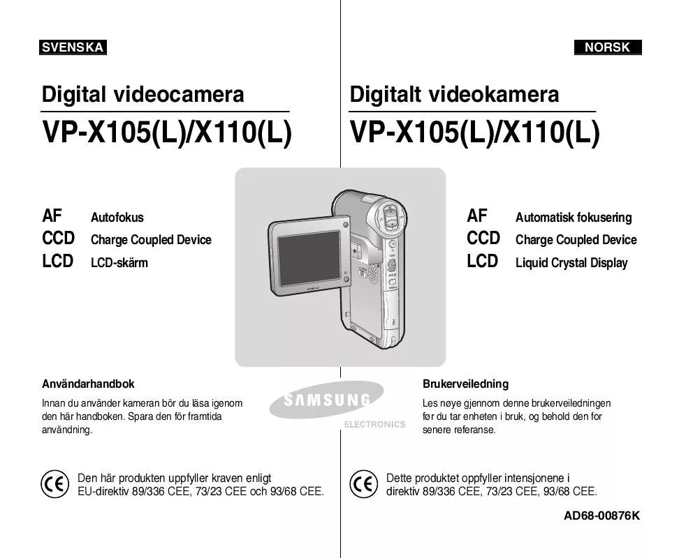 Mode d'emploi SAMSUNG VP-X105L