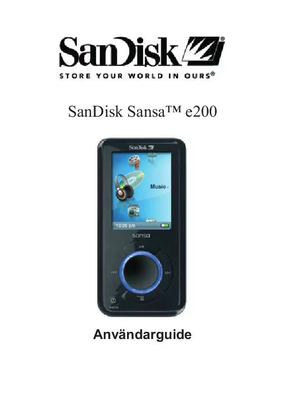 Mode d'emploi SANDISK E200