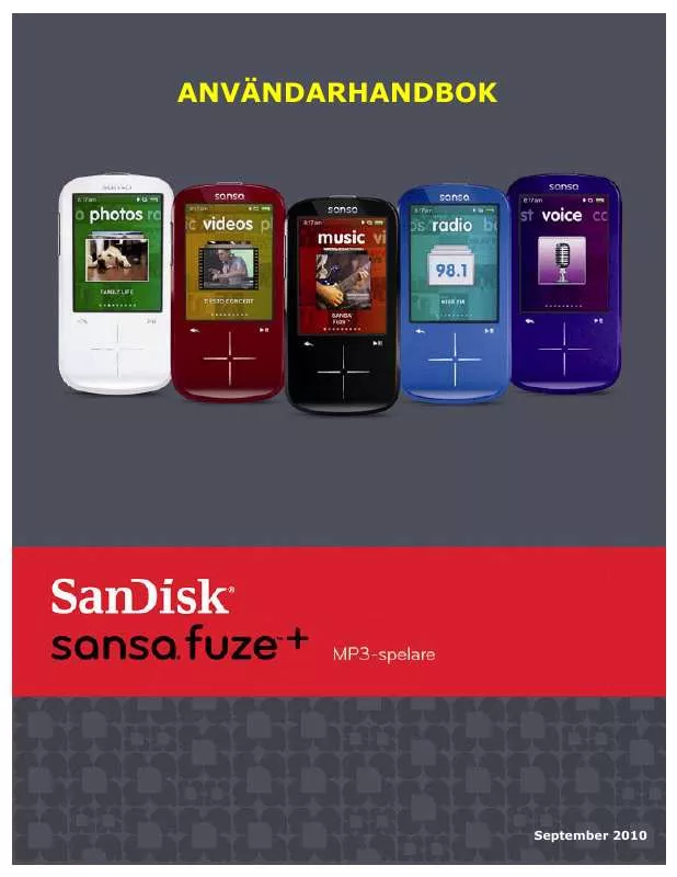 Mode d'emploi SANDISK SANSA FUZE