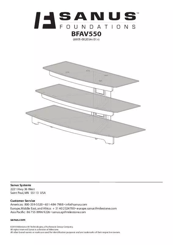 Mode d'emploi SANUS SYSTEMS BFAV550