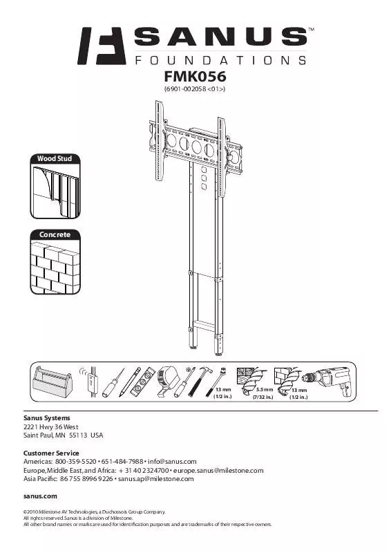 Mode d'emploi SANUS SYSTEMS FMK056