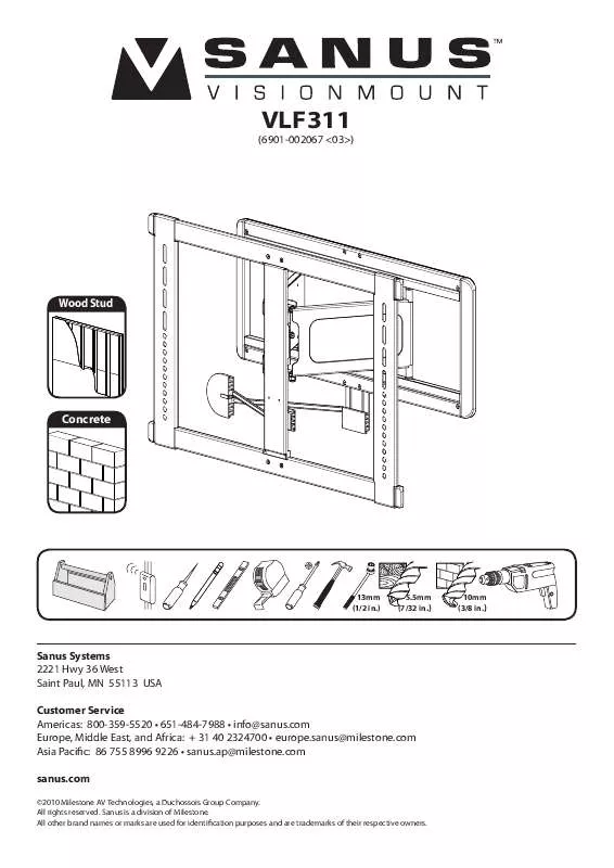 Mode d'emploi SANUS SYSTEMS VLF311