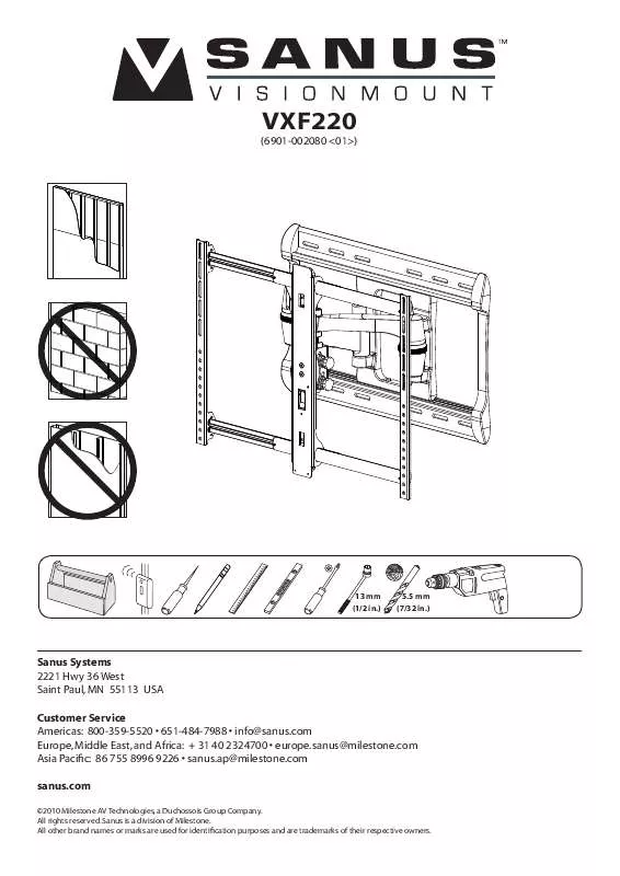 Mode d'emploi SANUS SYSTEMS VXF220