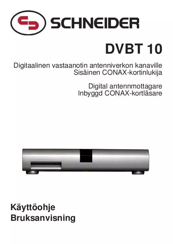 Mode d'emploi SCHNEIDER DVBT 10