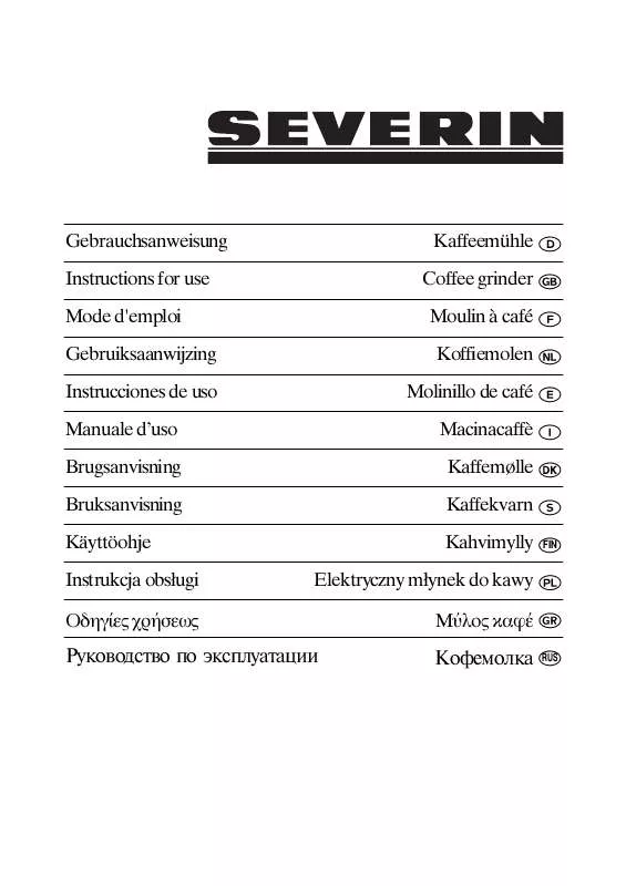 Mode d'emploi SEVERIN KM 3872