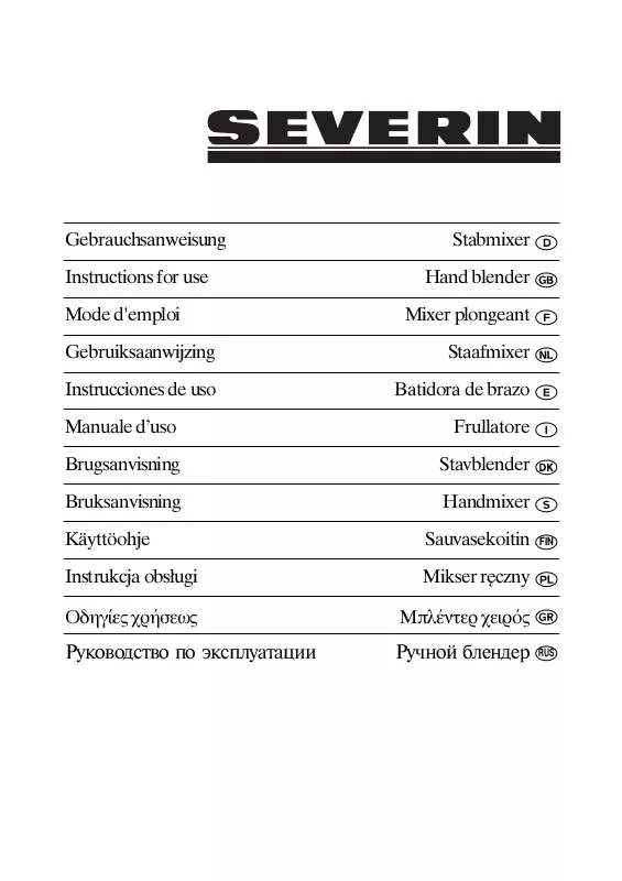 Mode d'emploi SEVERIN SM 9617