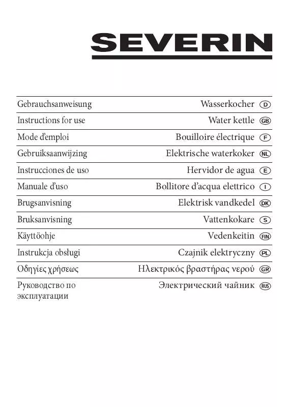 Mode d'emploi SEVERIN WK 3335