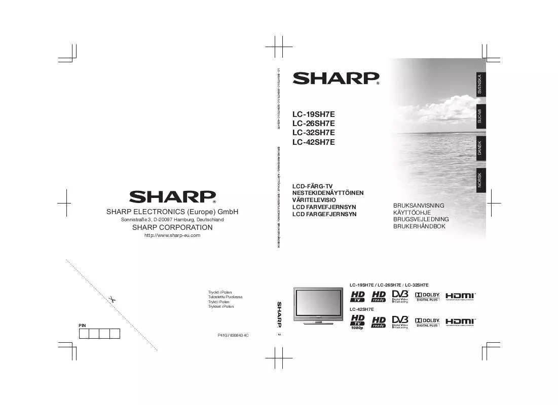 Mode d'emploi SHARP 32SH7E