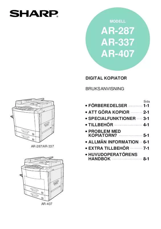 Mode d'emploi SHARP AR-287