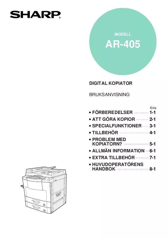 Mode d'emploi SHARP AR-405