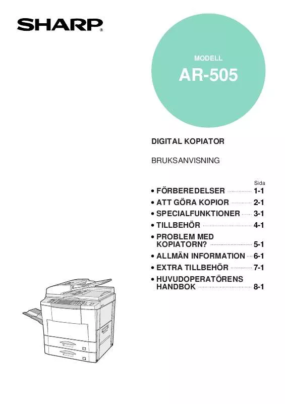 Mode d'emploi SHARP AR-505