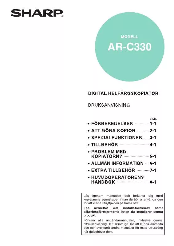 Mode d'emploi SHARP AR-C330