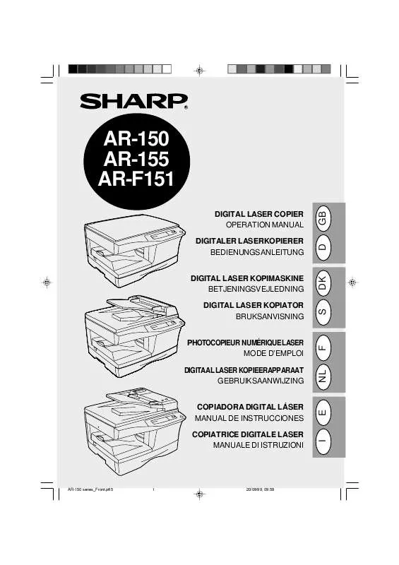 Mode d'emploi SHARP AR-F151