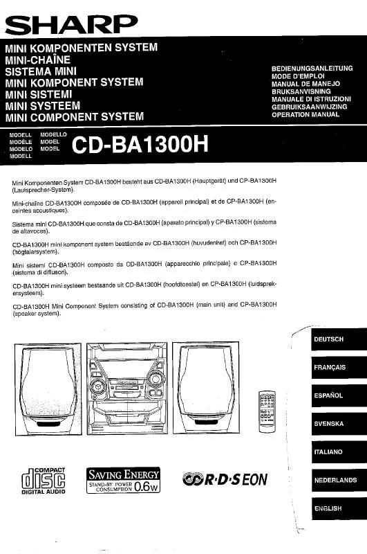 Mode d'emploi SHARP CD-BA1300H