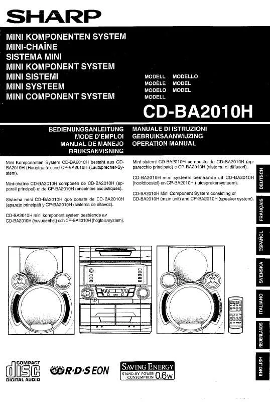 Mode d'emploi SHARP CD-BA2010H