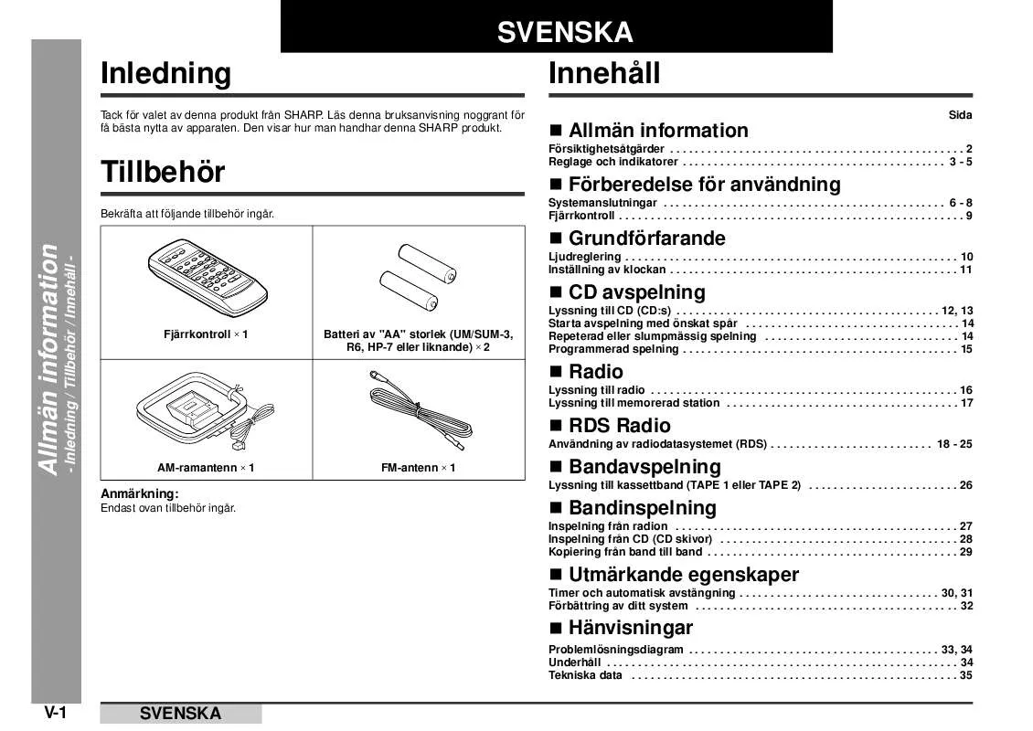 Mode d'emploi SHARP CD-BA2600H