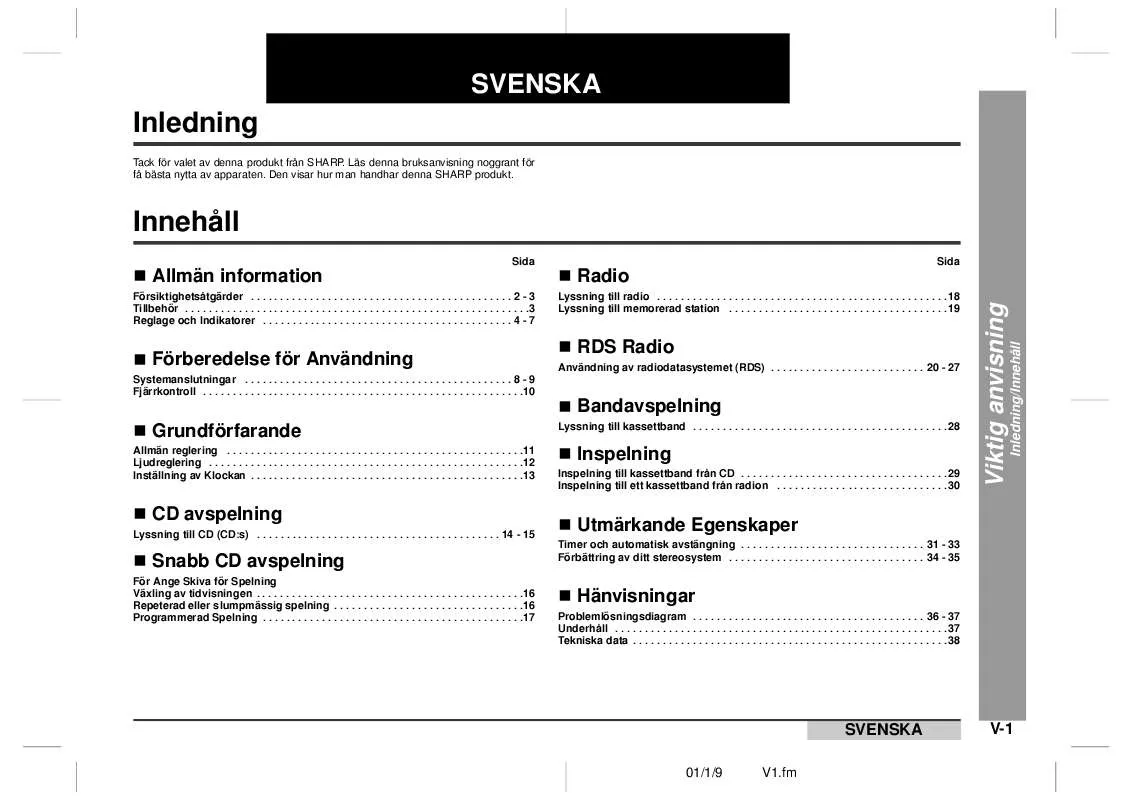 Mode d'emploi SHARP CD-CH1500H