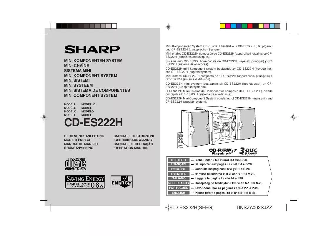 Mode d'emploi SHARP CD-ES222H