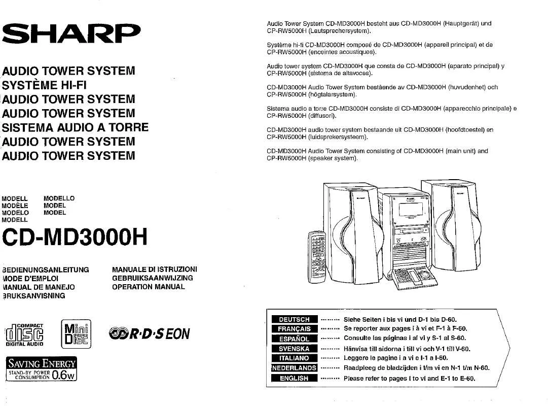 Mode d'emploi SHARP CD-MD3000H