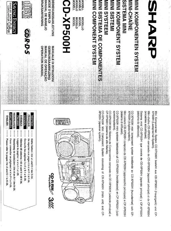 Mode d'emploi SHARP CD-XP500H