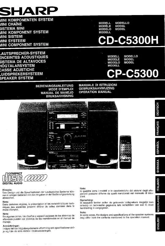 Mode d'emploi SHARP CP-C5300H