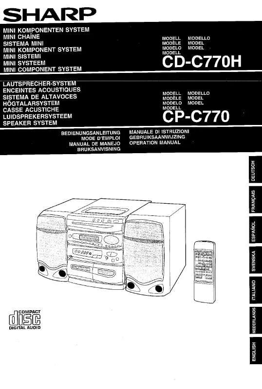 Mode d'emploi SHARP CP-C770H