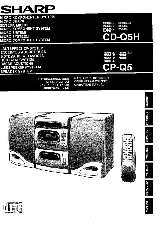 Mode d'emploi SHARP CP-Q5