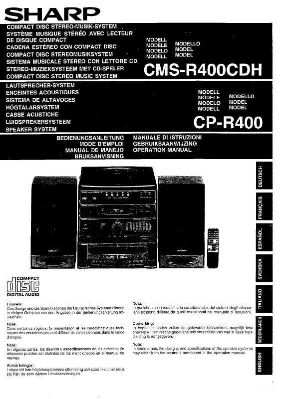 Mode d'emploi SHARP CP-R400