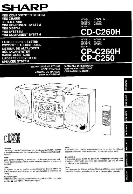 Mode d'emploi SHARP CP-C260H