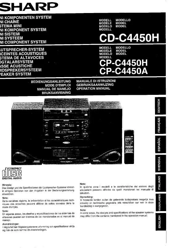 Mode d'emploi SHARP CP-C4450A