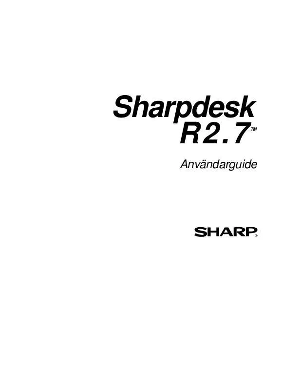 Mode d'emploi SHARP SHARPDESK R2.7