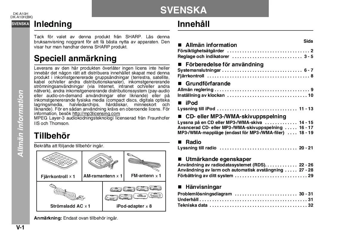 Mode d'emploi SHARP DK-A10H